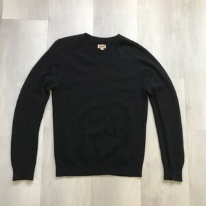 1901 BLACK CASHMERE SWEATER LONG SLEEVE V NECK MENS MEDIUM
